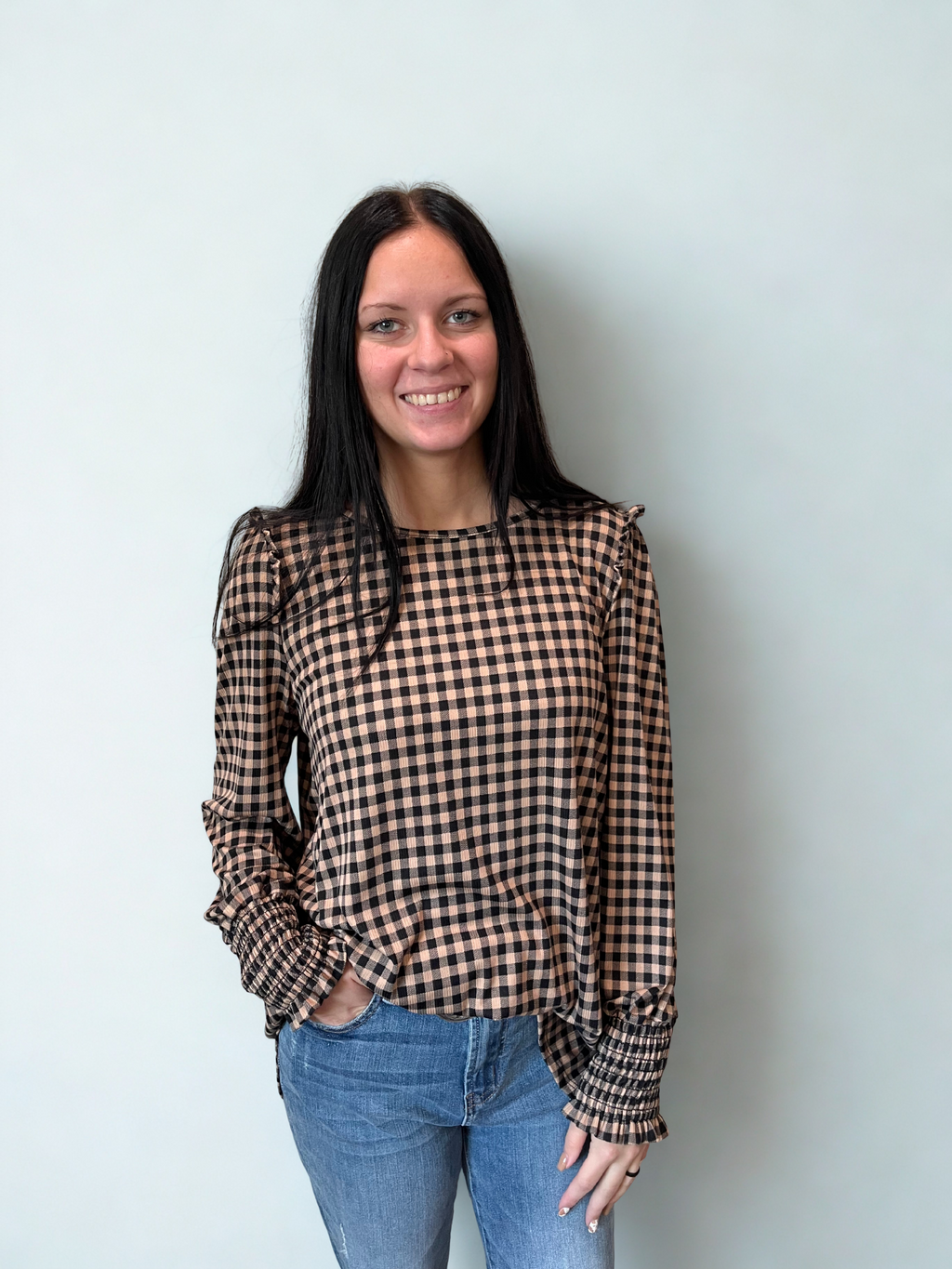 Arella Checkered Top