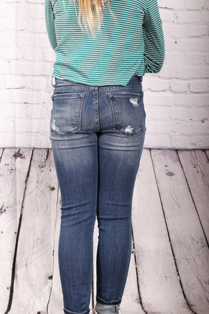 JUDY BLUE Destroy Skinny Mid Rise Jeans